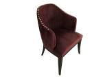 Modern wholesale beech wood red fabric upholstery dining chairs with neilheads,