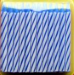 Blue and White Striped Birthday Cake Candle , Kids Funny Birthday Candles Eco