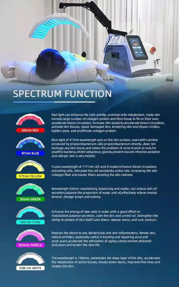 6 In 1 Photon Light Therapy Machine PDT Hydrafacial Care Beauty Device