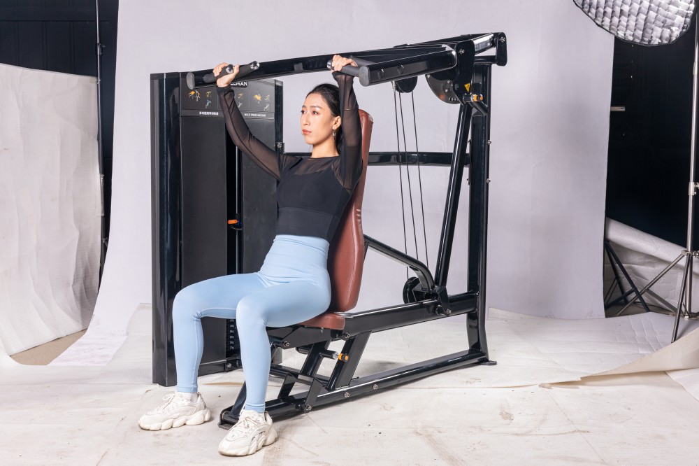 Commercial Indoor Fitness Equipment: Pin-Loaded Multi-Press Machine for Bodybuilding and Chest & Shoulder Workout