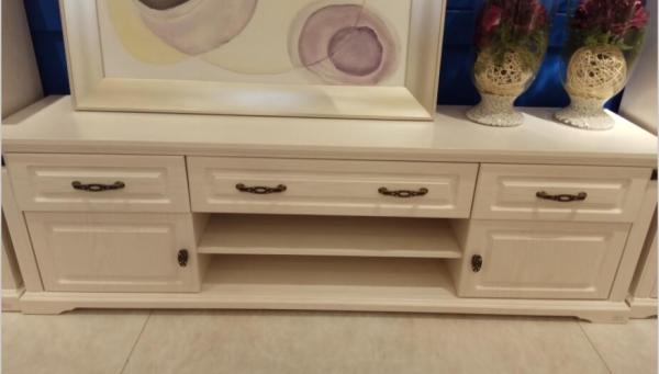 Moisture - Proof European Contemporary Furniture White TV Cabinet With Six