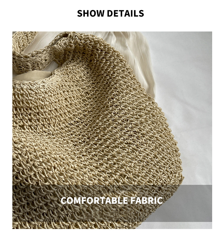 Large Capacity Handmade Woven Tote Bag Moroccan Summer Beach Shoulder Bag for Women
