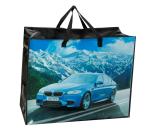 Recycle PP Woven Reusable Pink Shopping Eco Bag With Print Logo