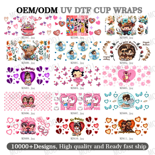 16oz Cold Cup Wrap Transfers For Valentine'S Day Perfect For Any Occasion And Project