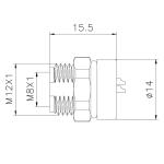 22AWG M8 Female Panel Mount Connector Solder 6 Pin TPU CuZn