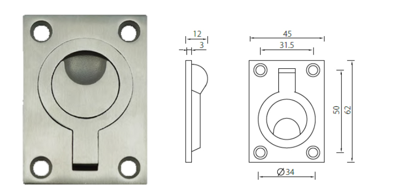 Flush Bolt Door Accessories for Fire Door Easy Installation Different Length Option