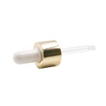 Anodized Gold Center Ring Plastic Bottle Dropper White Rubber Nipple Burette