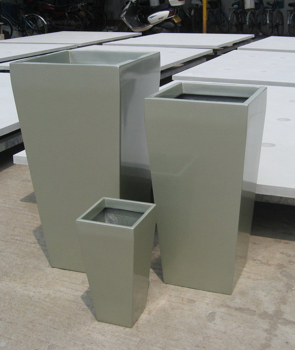 Modern Fiberglass Flower Pots Real or Artificial Tree Planters Customizable