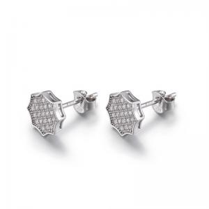 Wholesale Geometric Figure 925 Silver CZ Earrings Unisex Octagon Stud Earrings from china suppliers