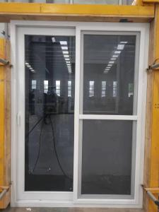China Modern White PVC Sliding Door Waterproof Horizontal Tempered Glass Sliding Door on sale