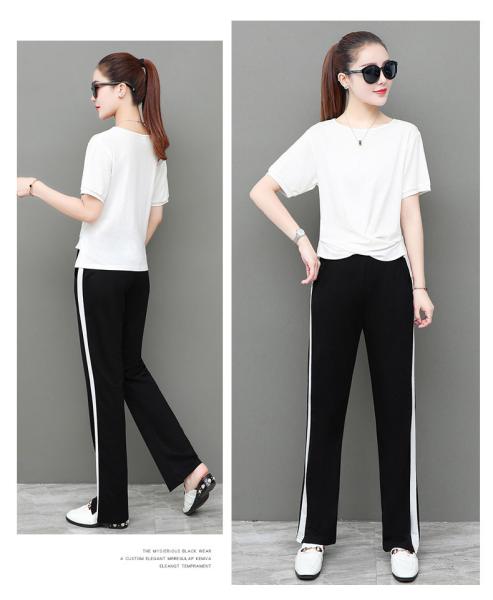 Custom LOGO any color Women'S Athletic Clothing Black Loose Fit Pants With