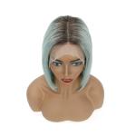 SGS Short Straight Human Hair Lace Front Wigs With Baby Hair Cuticle Aligned