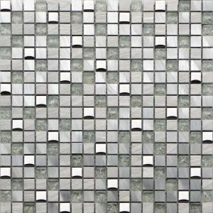 Wholesale Aluminum white glass mix metal mosaic tile for kitchen backspalsh from china suppliers