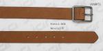 Fashion Tan PU Belt For Men With Black Edge Painting & Old Silver Buckle