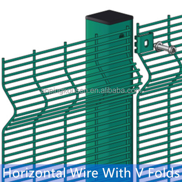 High Security Durable 358 Clear Vu Anti Climb Fence with Pvc Coated Steel Construction