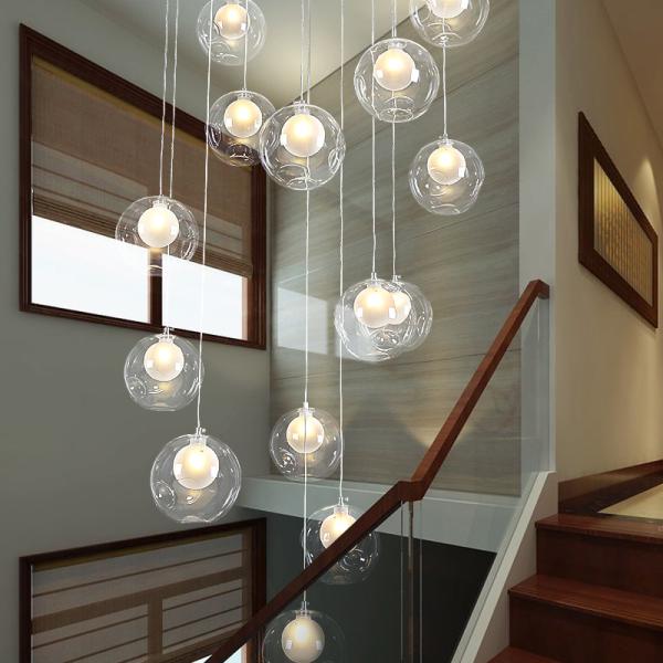 Stairs Floor House glass box pendant light fixtures for indoor decoration (WH-GP