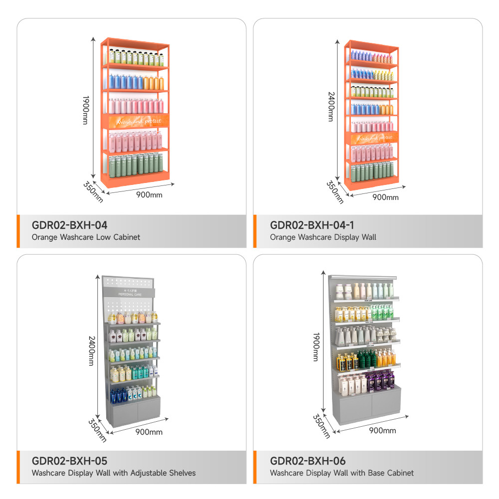 Makeup Store Table Grey Oiled Wooden Skincare Cabinet With Led Lights For Retail Store Interior Design And Space-Saving Display Counter