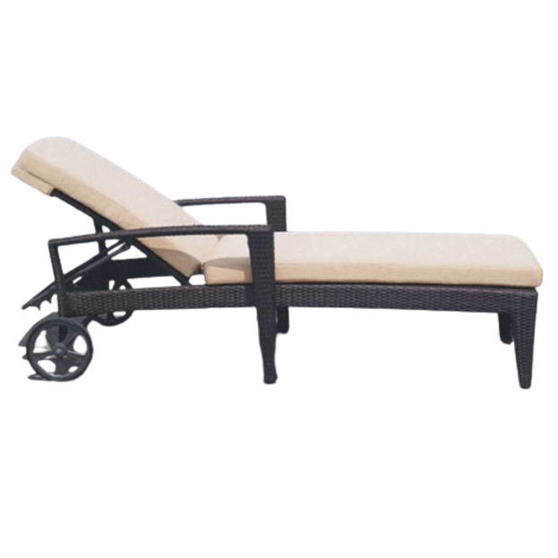 Wholesales beach furniture wicker rattan plastic pool sunbed sun lounger outdoor transat jardin---6032
