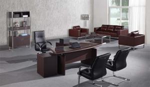 Wholesale luxury 2m office leather manager table/leather office manager table furniture from china suppliers