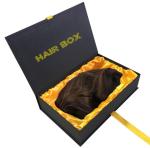 Customized Book Shape Black Magnetic Flip Cardboard Box For Hair Packaging