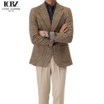 End Men's Plaid Woolen Suit Jacket Vintage Italian Winter Clothing Length