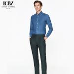 Full Sleeve Length Men's Denim Shirt Iron-Free and Anti-Wrinkle for Business