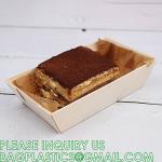Wooden Food Packaging Box Cake Dessert Container With Plastic Cover, Take Out