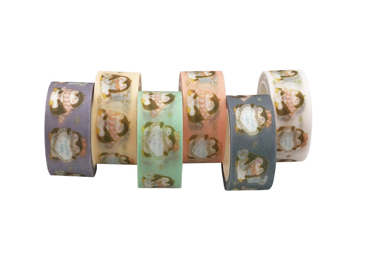 Japanese Masking Tape Custom Printed CMYK Color Glitter Washi Tape