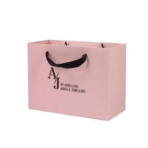 Wholesale Glossy Lamination Shoes Clothing Paper Bags 250gam Coated Pink Kraft Bags from china suppliers