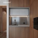 Custom Hotel Mini Kitchen Cabinet Solid Wood Hotel Kitchenette