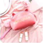 Half Moon Shape Embroidery Velvet Travel Organizer Bag