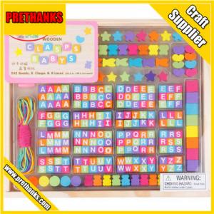 Wholesale Wood Diy Beads Kit Wooden  Necklace Threading Kids Toy Game for kids from china suppliers
