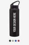 Insulated Water Bottle with Straw Lid & Wide Mouth Lids, Stainless Steel Sports