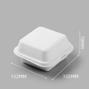 Wholesale 155mm Eco Friendly Square Bagasse Lunch Box Food Container For Restaurant from china suppliers