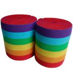 9.5cm Striped Nylon Webbing Rainbow Elastic Band Woven Colorful