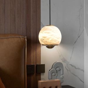 Wholesale Luxury Indoor Home Decorations Linear Suspension Kitchen Island Living Room Bedroom Round Ball Alabaster Chandelier from china suppliers