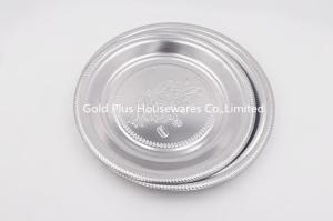Wholesale 25cm Stainless steel round shape serving tray dinner plate for hotel multifunction mirrored finish food tray from china suppliers