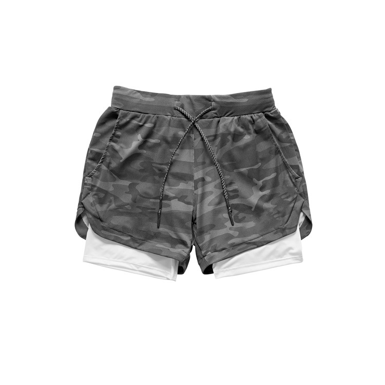 Sweatpants Woven Gym Shorts Men Worsted Breathable M-5XL 2 In 1 Gym Shorts