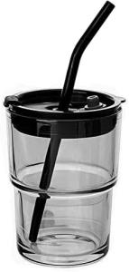 Wholesale 13oz/400ml Tumbler Water Glass, Cups with Straw and Lid Sealed Carry on for Coffee, Iced Tea, Thick Wall Insulated Glass from china suppliers