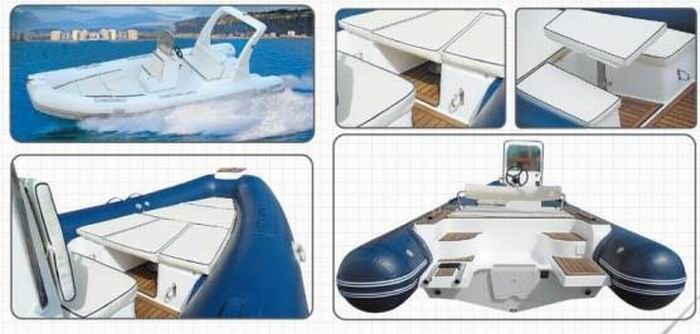 20 Ft PVC Rigid Inflatable Boat 590KGS , Handmade Inflatable Hard Bottom Boat