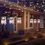 Outdoor Light Up Halloween Hanging Ghost Decorations Witch Hat