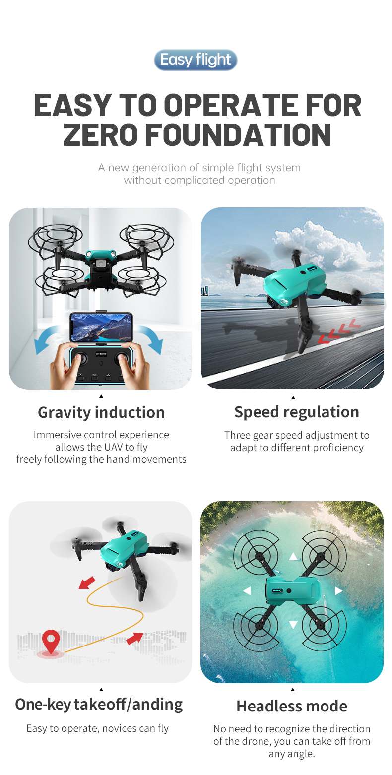50M Dual Camera Battery Powered Drones WIFI FPV RC Drone For Beginner