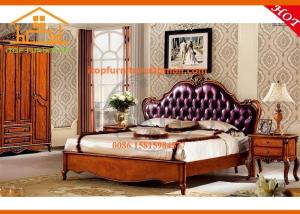 Wholesale American style New classic luxury hand carved solid ash wood bedroom furniture set from china suppliers