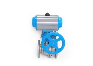 Wholesale DIN3337 Double Flange Pneumatic Actuated Ball Valve from china suppliers