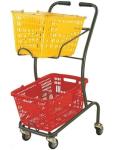 Wire Mesh Shopping Basket Trolley Japanese Style / Double Basket Shopping