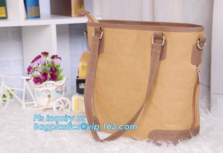 Cheap Lightweight Cheap Brown Custom Made Print Logo Water-proof Tyvek Paper Tote Shopping Bageco reusable promotion gif