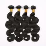 Natural Color Cambodian Virgin Hair Bundles With Lace Front / Cambodian Body