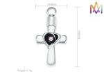 19.5x38.5MM Rustproof Cross Urn Engraved Necklace Charms