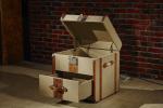 Home Storage Bedroom Leather Trunks Chests 1 Drawer Solid Wood Bar Decoration