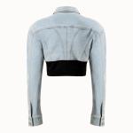 Female Short Casual Sleeve Jean Jackets Denim Cropped Jacket Hot Girl Fashionabl